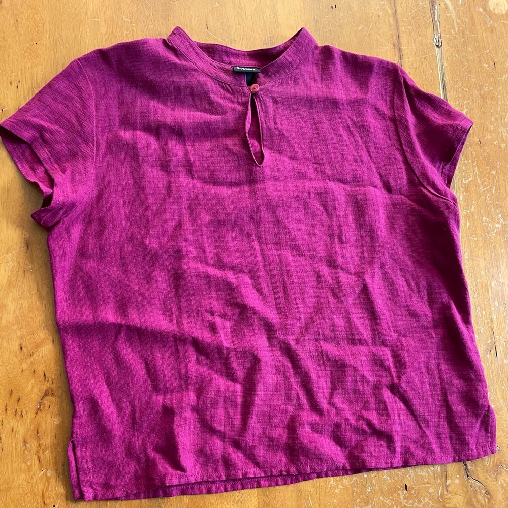 Eileen Fisher Fuchsia Short Sleeve Top